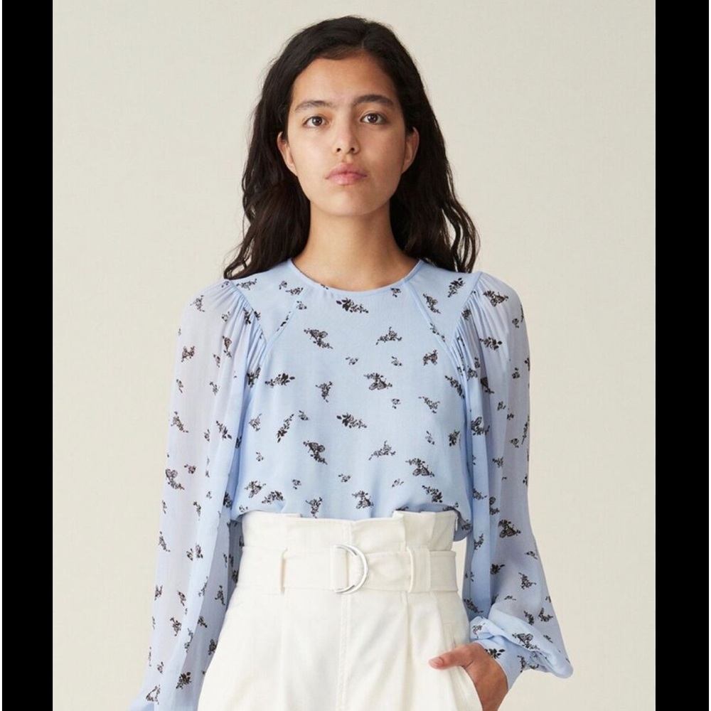 Ganni Puff Sleeve Blouse